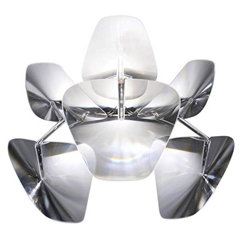 Luceplan Wandlampe Hope Ø 48cm transparent mit glasähnlichem Dioptrieneffekt und elegantem Design.