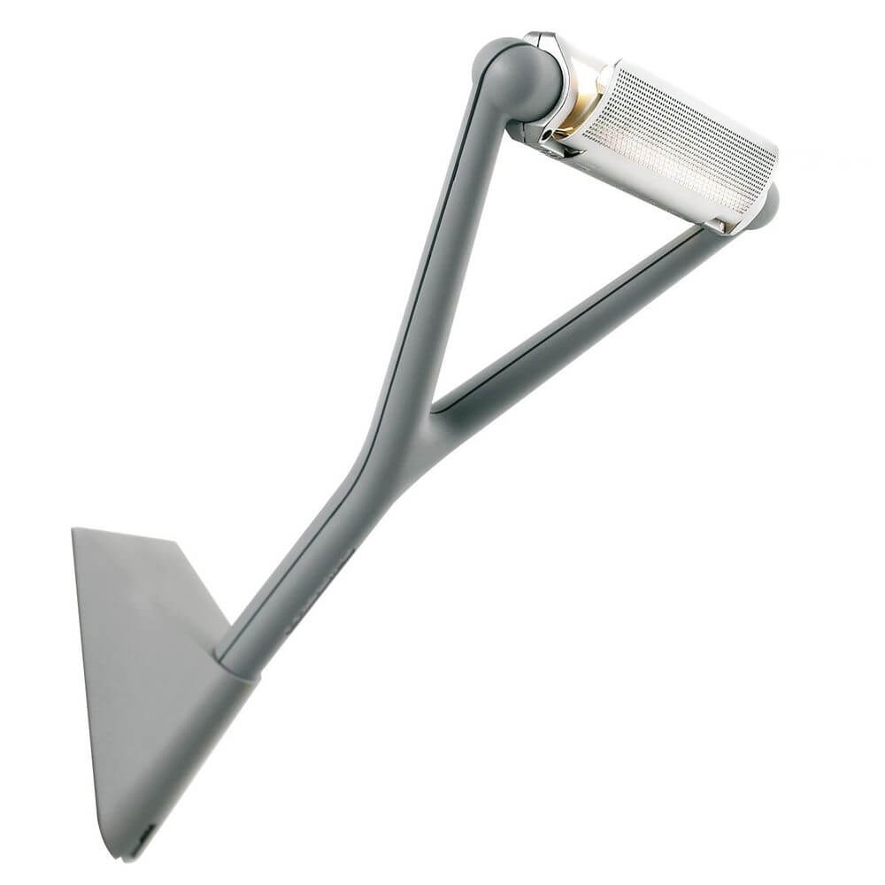 Luceplan Wandlampe Lola Lichtwirkung drehbar in grauem Design, elegant und modern, von Paolo Rizzatto und Alberto Meda.