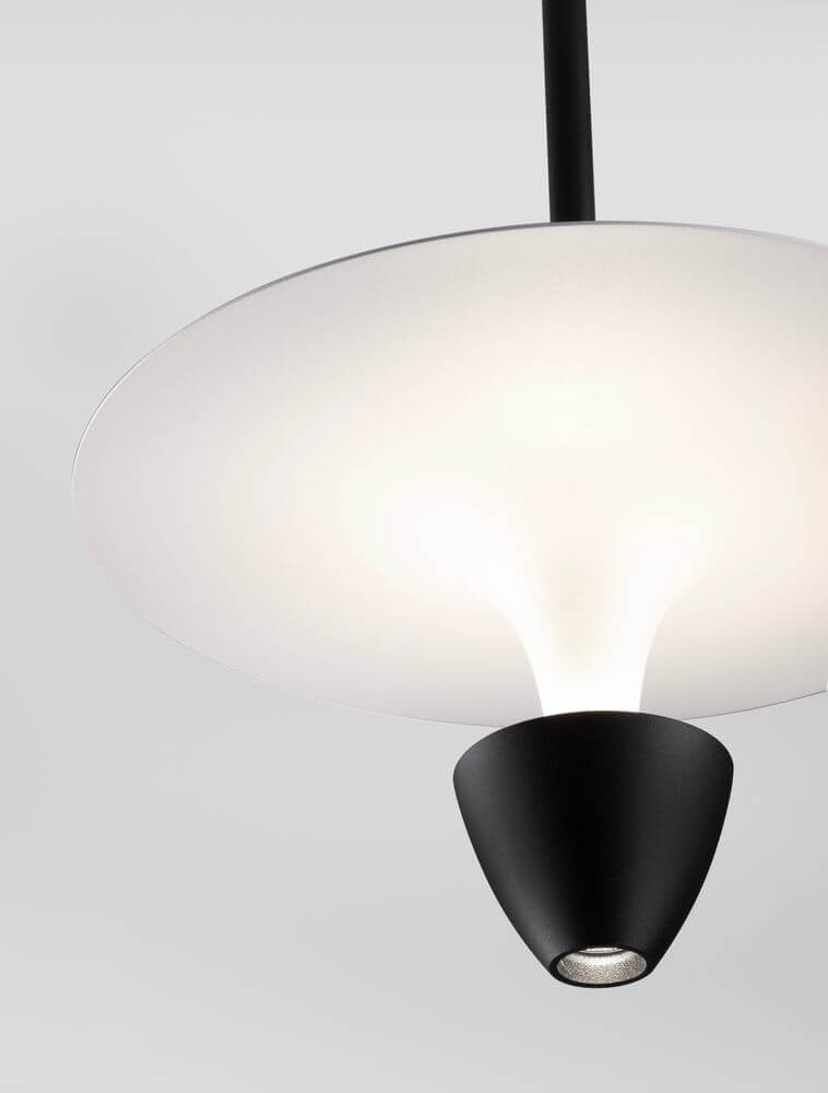 Luet LED Pendelleuchte 3000K Schwarz, Weiß mit modernem Design und Aluminium-Lampenschirm