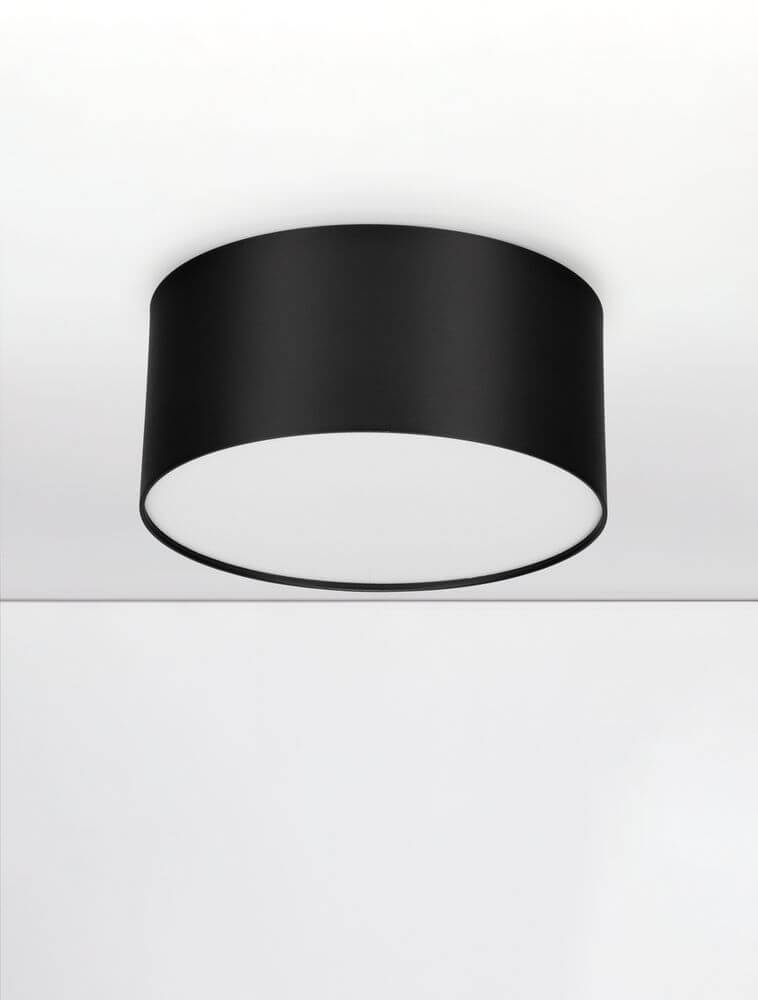 Luldo LED Deckenleuchte Ø 14cm 3000K in modernem Design und eleganter schwarzer Farbe.