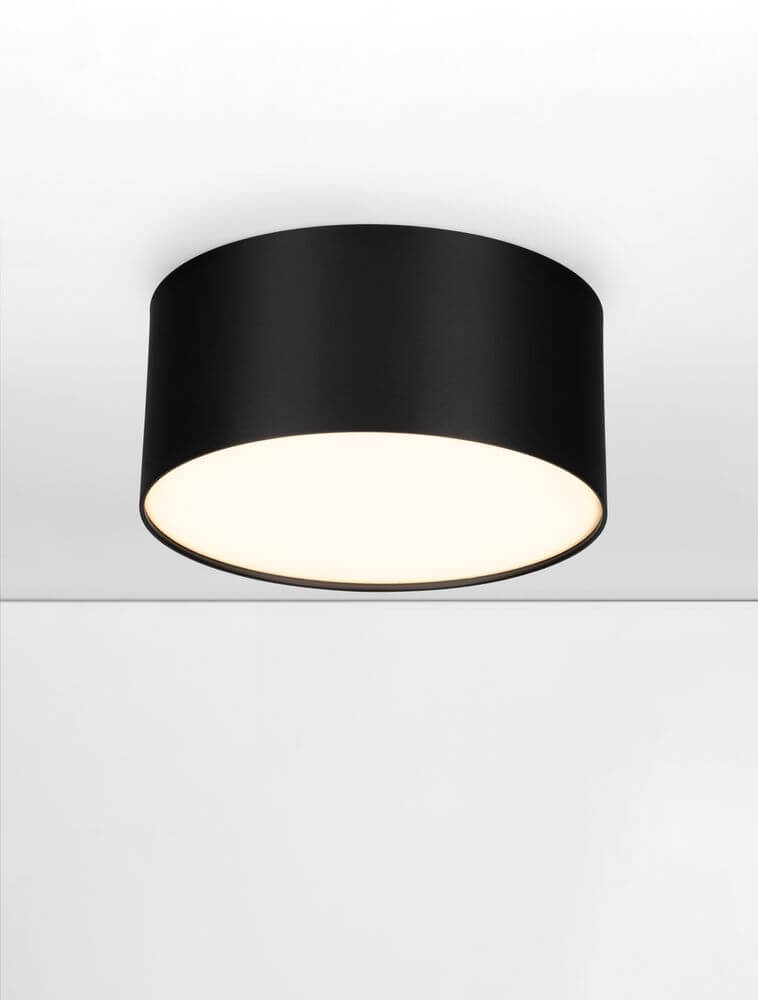 Luldo LED Deckenleuchte Ø 14cm 3000K in modernem Design, schwarze Ausführung, ideal für stimmungsvolle Raumbeleuchtung.