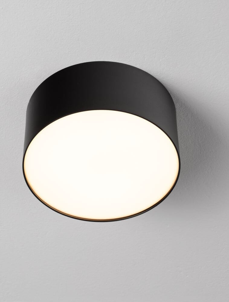 Luldo LED Deckenleuchte Ø 14cm 3000K in elegantem Schwarz an der Decke
