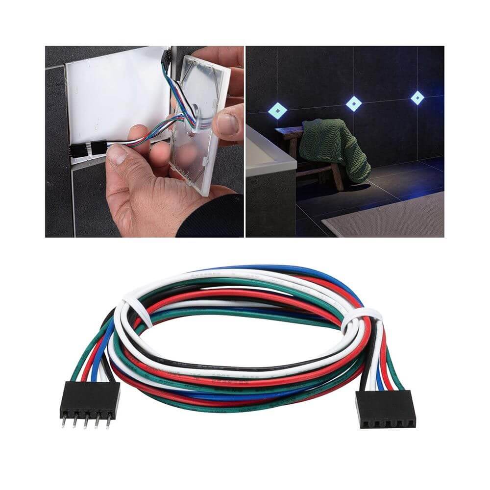 LumiTiles Kabel Square RGBW 0,7m Schwarz für die Verbindung von LumiTiles LED Fliesen und einfache Montage.