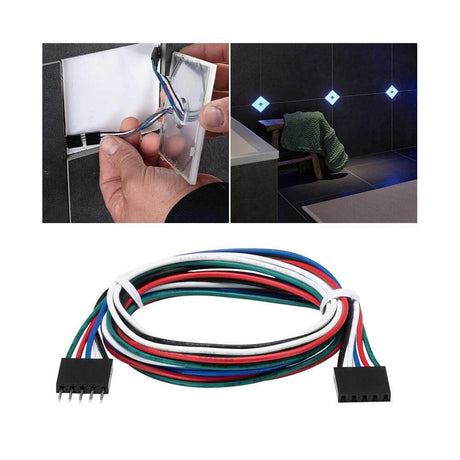 LumiTiles Kabel Square RGBW 0,7m Schwarz für die Verbindung von LumiTiles LED Fliesen und einfache Montage.