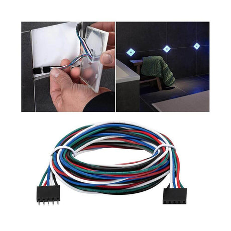 LumiTiles Kabel Square RGBW 1,9m Schwarz als Verbindung für effektvolle LED Fliesen Beleuchtung