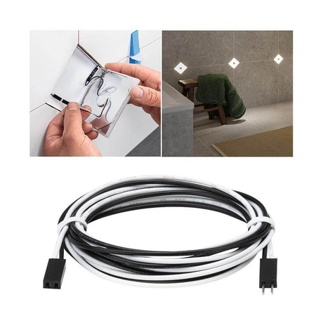LumiTiles Kabel Square Warmweiß 0,7m Schwarz für die Installation von LumiTiles LED Fliesen.