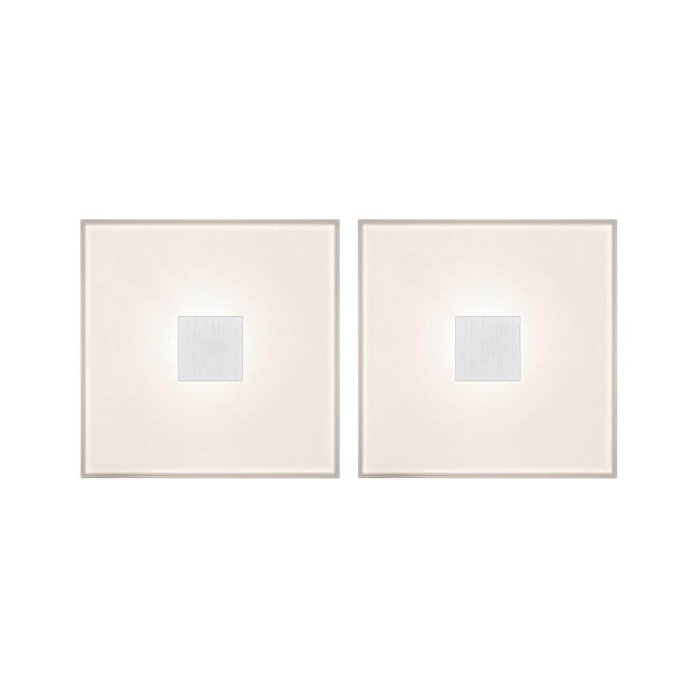 LumiTiles LED Fliesen Square 2er-Set in Weiß, detailreiche Beleuchtung für Innenräume.
