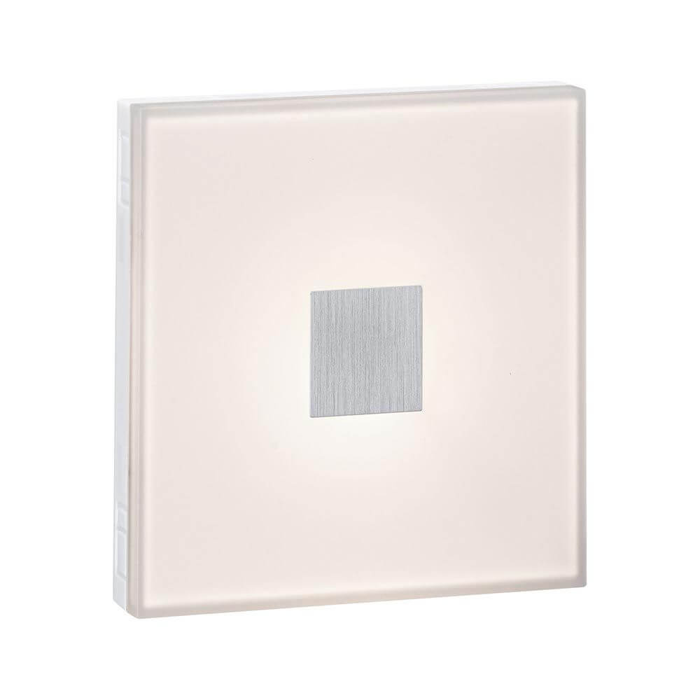 LumiTiles LED Fliesen Square in Weiß, 100x10mm, warmweiß, energiesparend, 2er-Set mit Anschlusskabel.