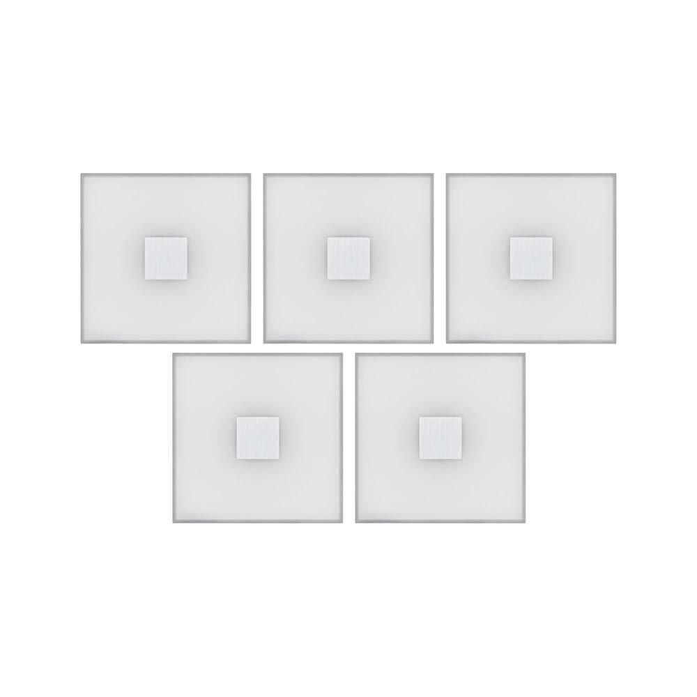 LumiTiles LED Fliesen Square 5er-Set in Weiß, quadratische Fliesen mit warmweißen LED-Leuchten.