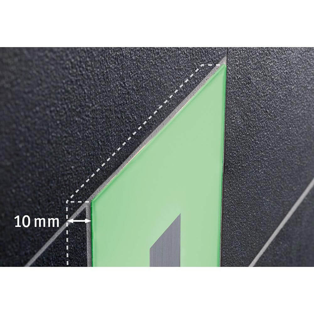 Detailaufnahme von LumiTiles LED Fliese, 10 mm Dicke, zeigt Montage und Materialstruktur.