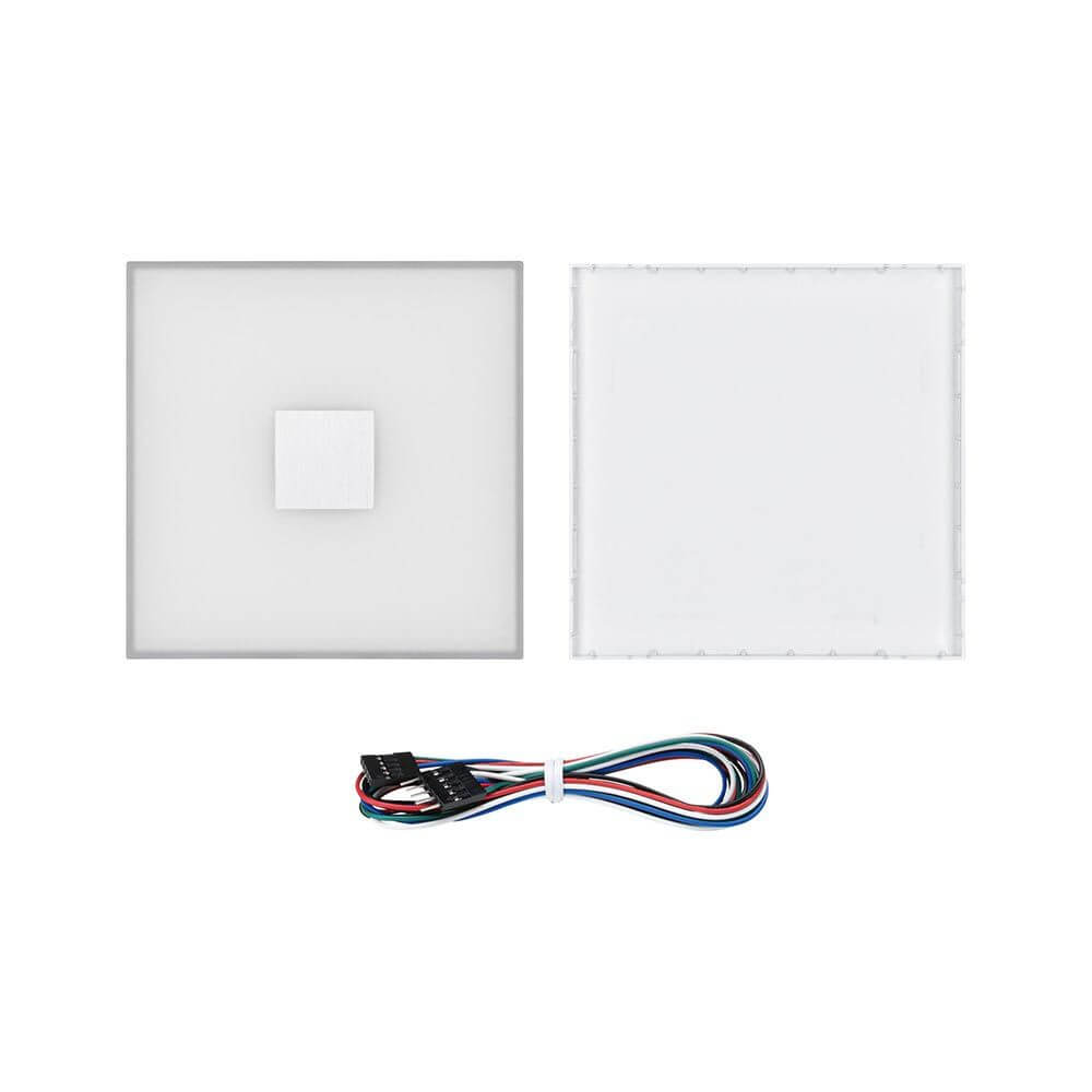 LumiTiles LED Fliesen Square Einzelfliese Metall Kunststoff in Weiß mit Plug & Play Stecker-System und Kabel.