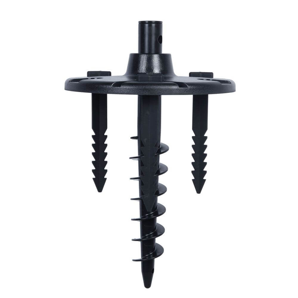 Lutec Kunststofferdspiess Schwarz Länge 44,9cm - schwarzer Erdspiess mit Schraubmechanismus für stabilen Halt.