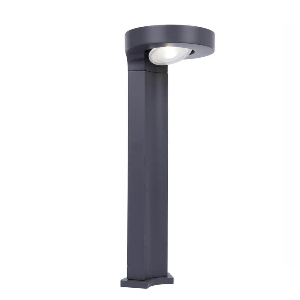 LED Solar-Pollerleuchte Diso IP44 Anthrazit mit beweglichem Kopf für gezielte Beleuchtung.