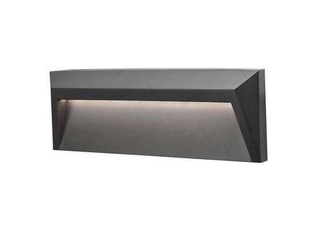Luton LED Außenwandleuchte Lichtauslass Keil 3000K Dunkelgrau IP65 für moderne Außenbeleuchtung