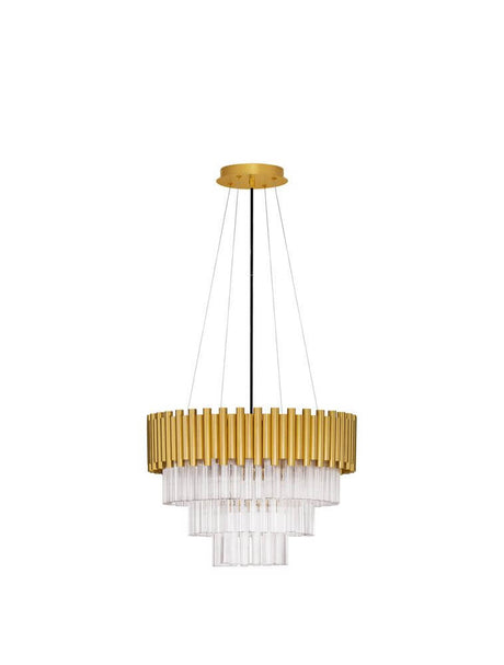 Magnolia Pendelleuchte Zylindrisch 6-flammig Ø 50cm Gold - elegante Kristall-Pendelleuchte von Nova Luce