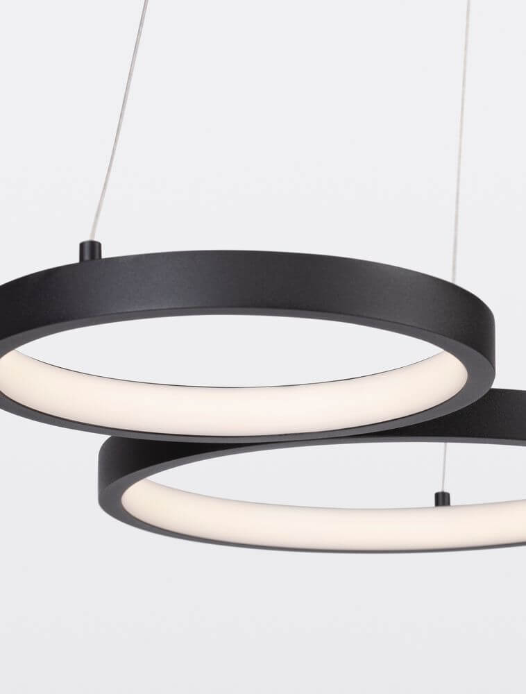 Magnus LED Pendelleuchte 3-flammig 3000K in modernem Design mit zwei kreisrunden Leuchtmitteln.