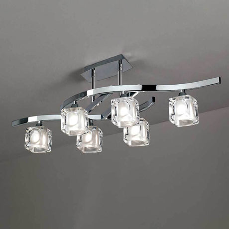 6-flammige Deckenlampe Cuadrax Cristal mit elegantem Design und hochwertiger Verarbeitung.