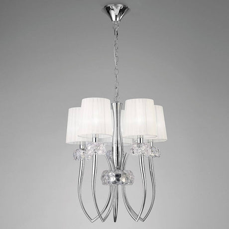 6-light pendant light Loewe slim with a round shape made of metal and glass, ideal for modern living spaces.