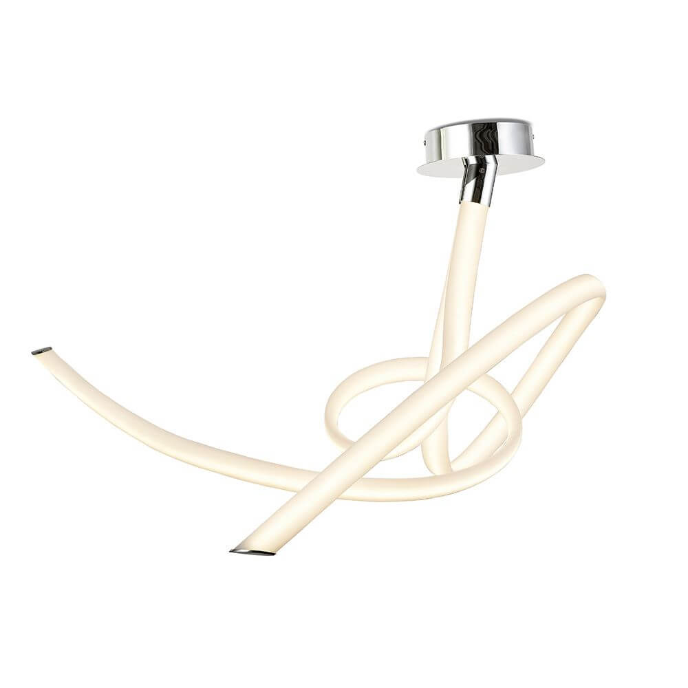 Armonia 56cm LED-Deckenlampe mit geschwungener Form aus Metall und Kunststoff, ideal für Wohn- und Essbereiche.