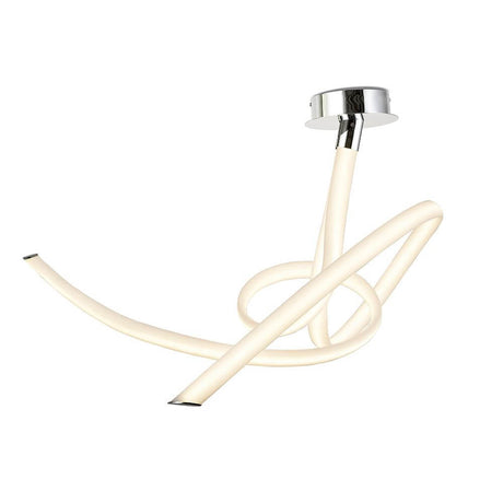 Armonia 56 cm LED-Loftslampe med en buet form lavet af metal og plastik, ideel til opholds- og spiseområder.