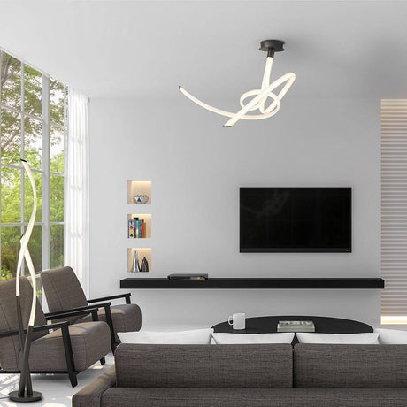 Armonia 56 cm LED-Loftslampe i moderne stue med elegant belysning og stilrent design.