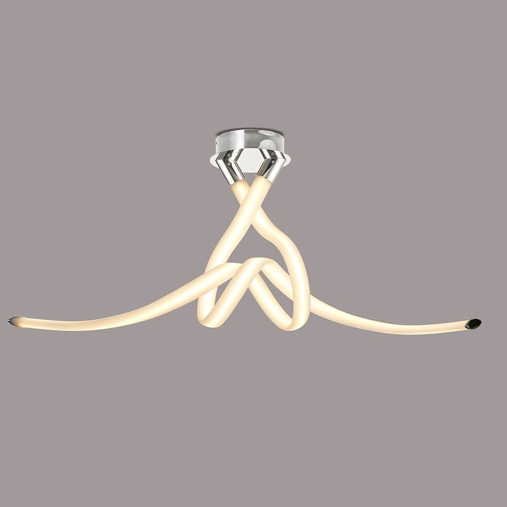 Armonia LED-Deckenlampe 114cm mit geschwungener Form und modernen Materialien für stilvolle Beleuchtung.
