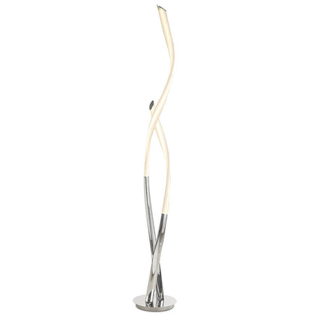 Lampadaire Armonia LED à la forme galbée en métal et plastique, source lumineuse moderne pour une lumière d’ambiance.