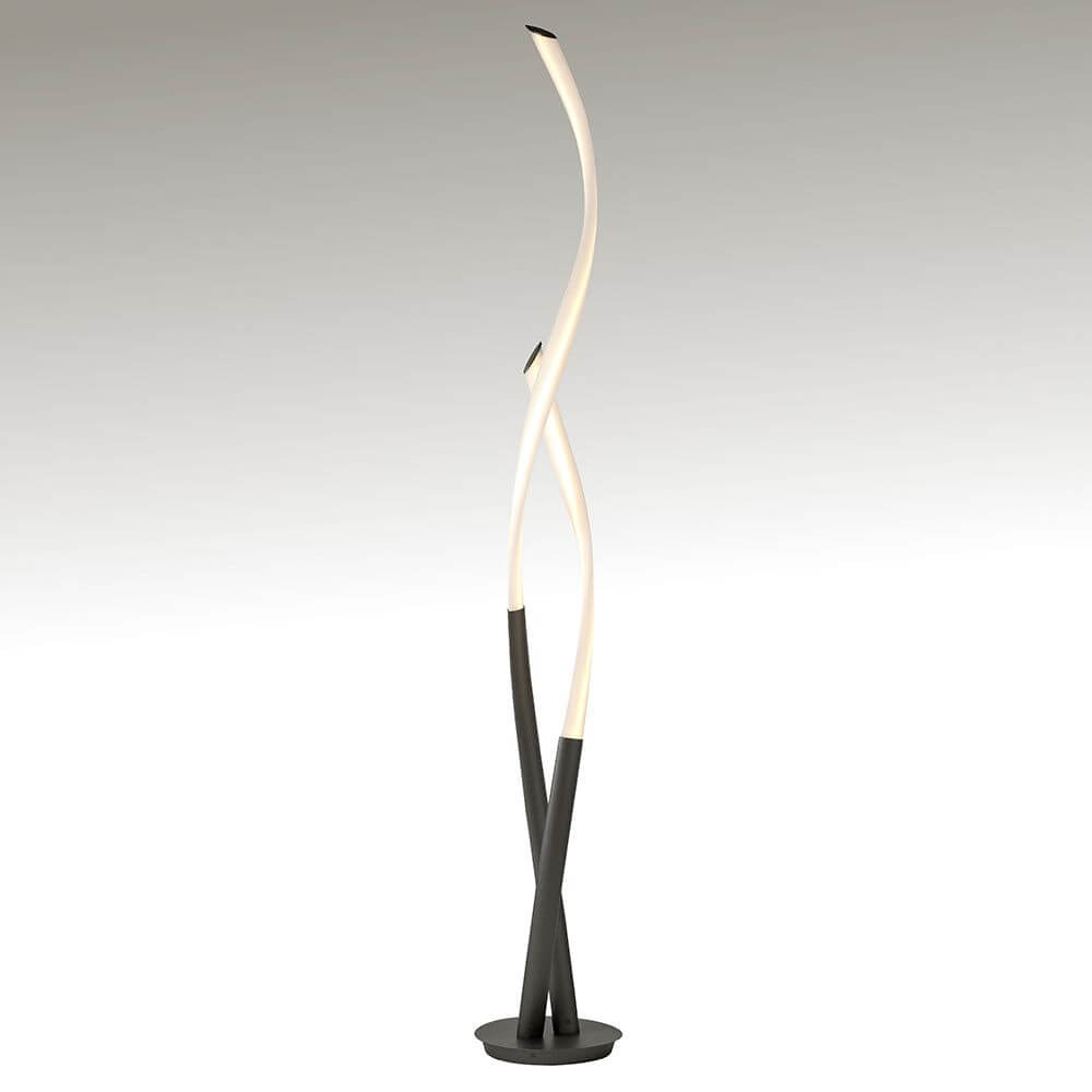 Armonia LED-Stehleuchte mit geschwungener Form und Dimmfunktion für stimmungsvolles Licht.
