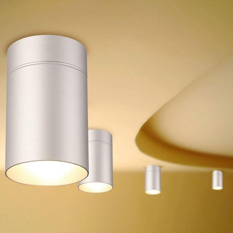 Projecteur spot Aruba cylindrique Petit au design élégant, en métal et en plastique, idéal pour les espaces modernes.