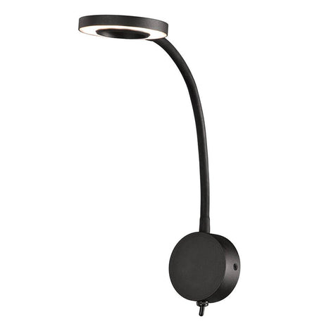 Boavista LED-Wandlampe rund mit Lesearm in modernem Design und hochwertiger Verarbeitung.
