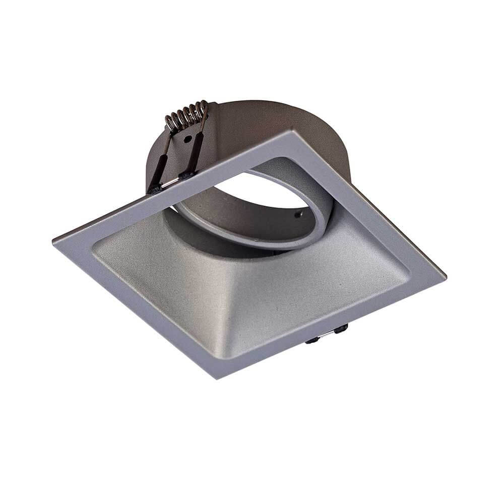 Comfort Gu10 Einbauleuchte Eckig in modernem Design, eckig mit Metall- und Kunststoffelementen.