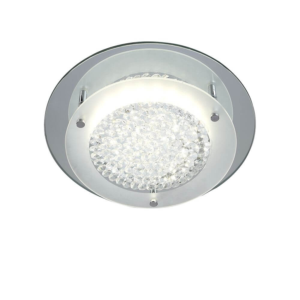 Crystal LED Mirror runde Deckenlampe in modernem Design aus Metall und Glas mit hochwertiger Lichtqualität.