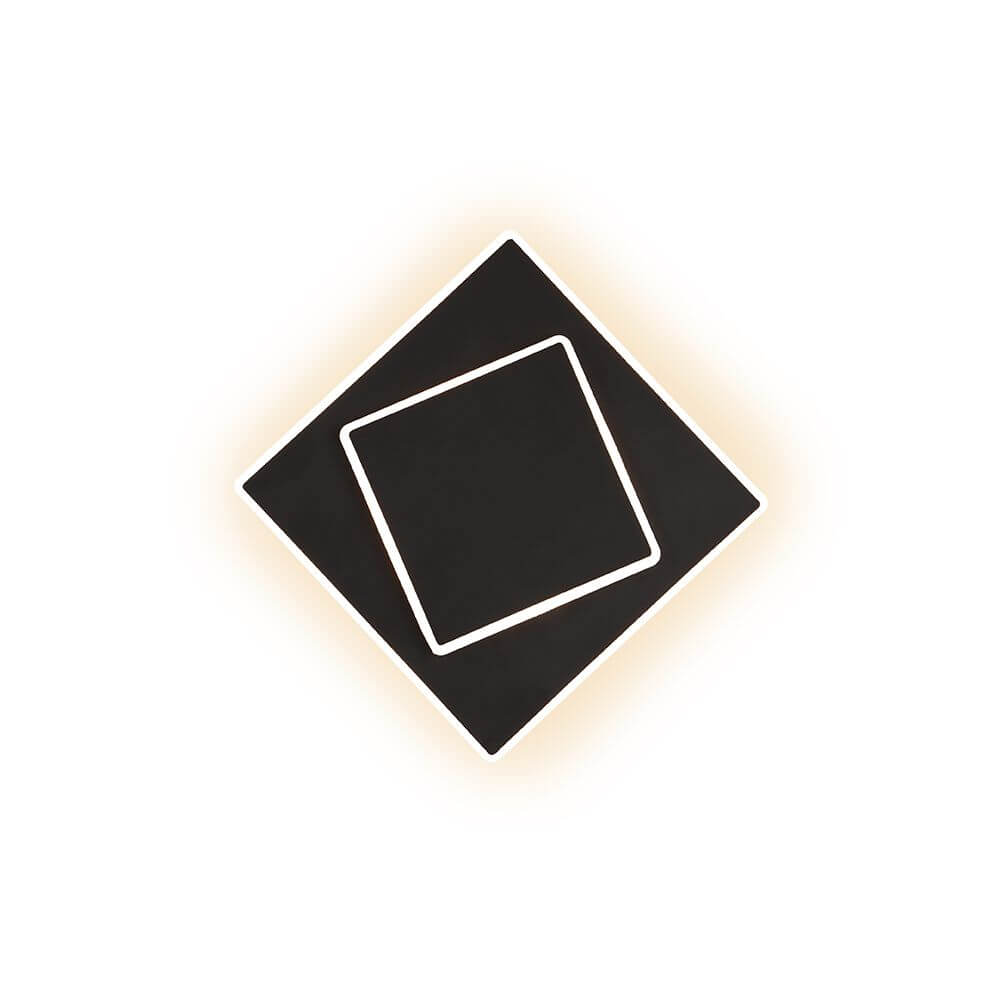 Dakla LED-Wandlampe klein in eckiger Form mit moderner Metalloberfläche und warmem Licht.