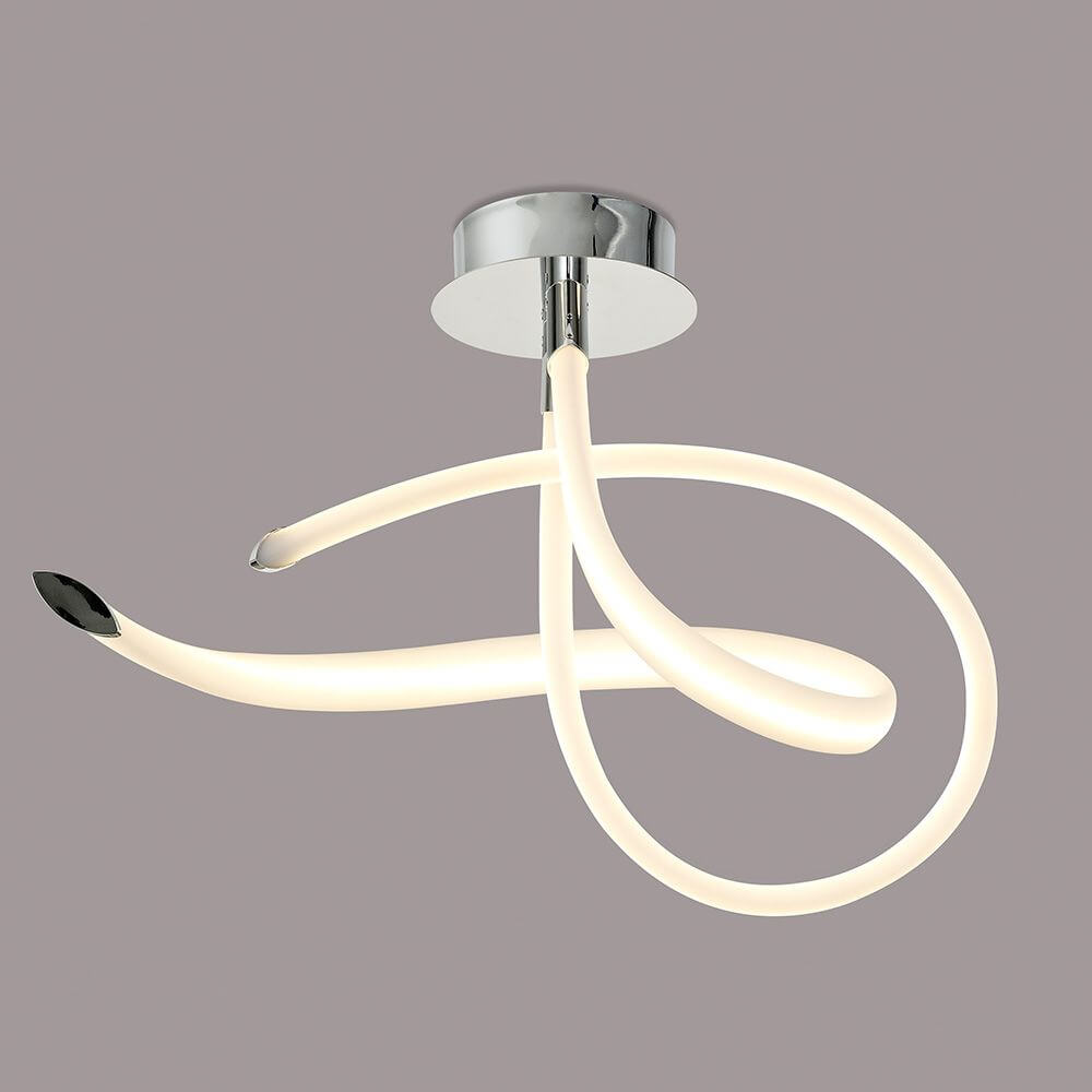 LED-Deckenlampe Armonia Curl mit geschwungener Form und eleganter Lichtwirkung.