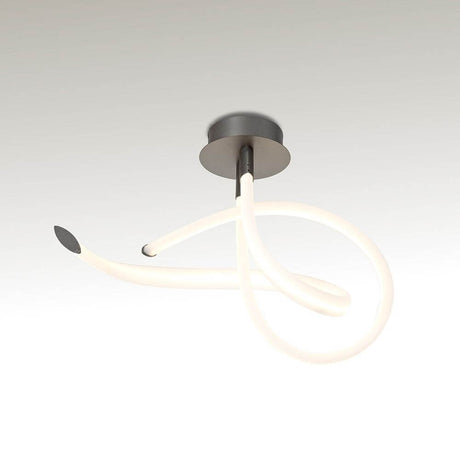 LED-Deckenlampe Armonia Curl mit geschwungener Form und eleganter Lichtwirkung.