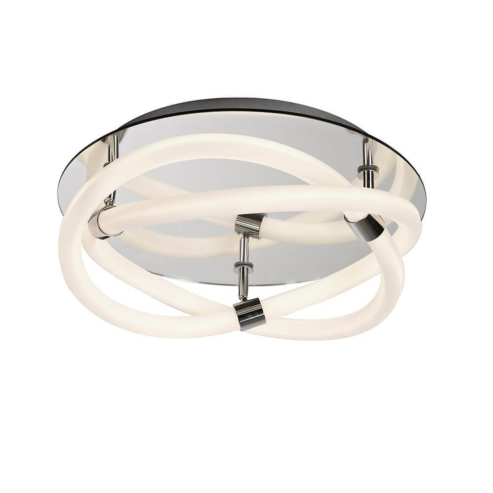 Moderne Deckenleuchte LED Infinity mit runder Form und metallischen Elementen, ideal für stilvolle Räume.