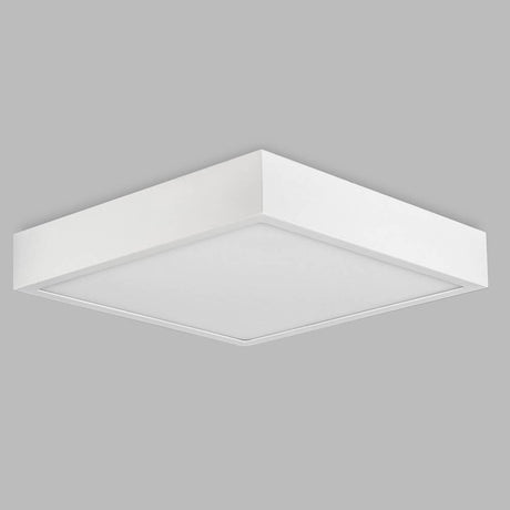 LED-Deckenleuchte Saona Superficie quadratisch Weiß-Matt in schlichtem Design, quadratischer Form und mattweißer Oberfläche.
