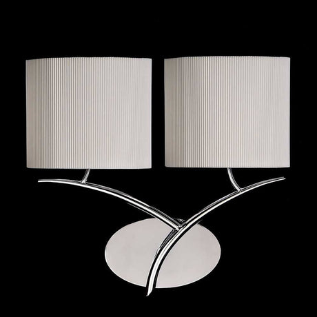 Eve 2-flammig Wandleuchte mit runder Form und textilem Lampenschirm in elegantem Design.