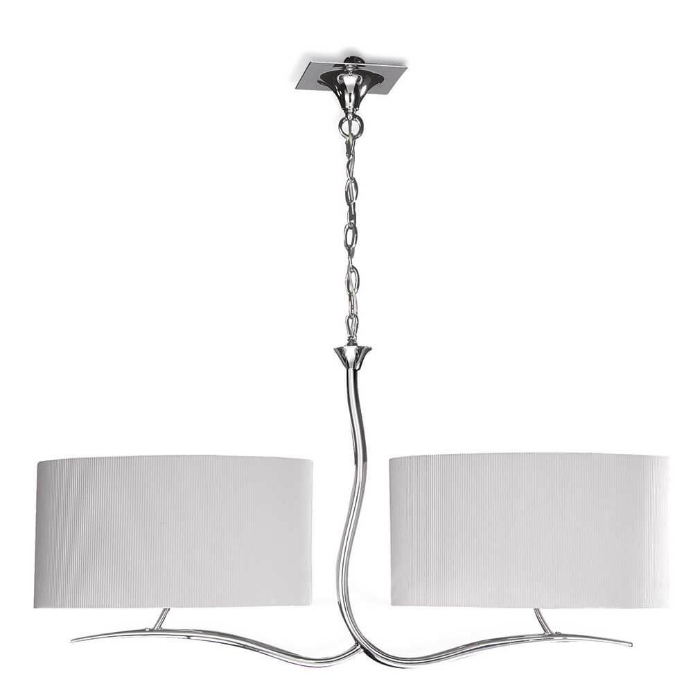 Eve 2-flammige Pendelleuchte mit runder Form, Metall und Textil für modernes Lichtdesign.