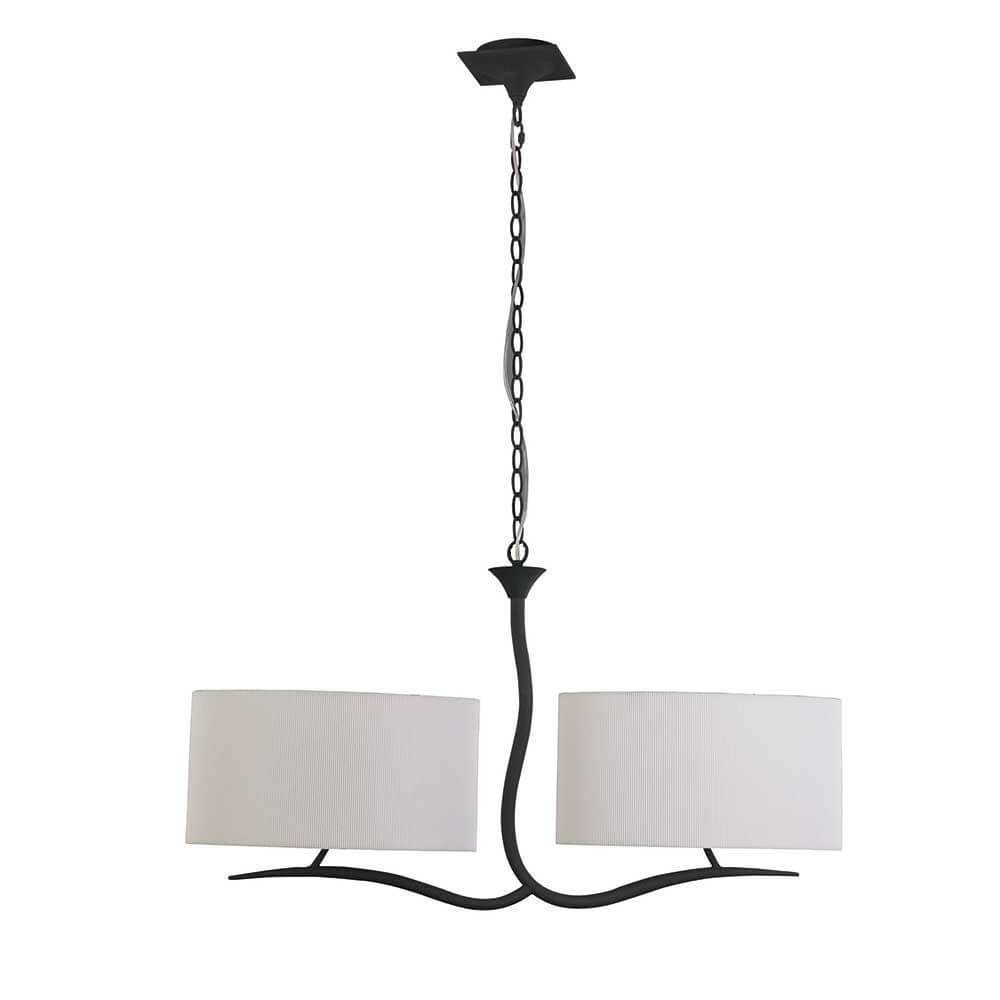 Eve 2-flammige Pendelleuchte mit runder Form und Textilschirm in modernem Design.