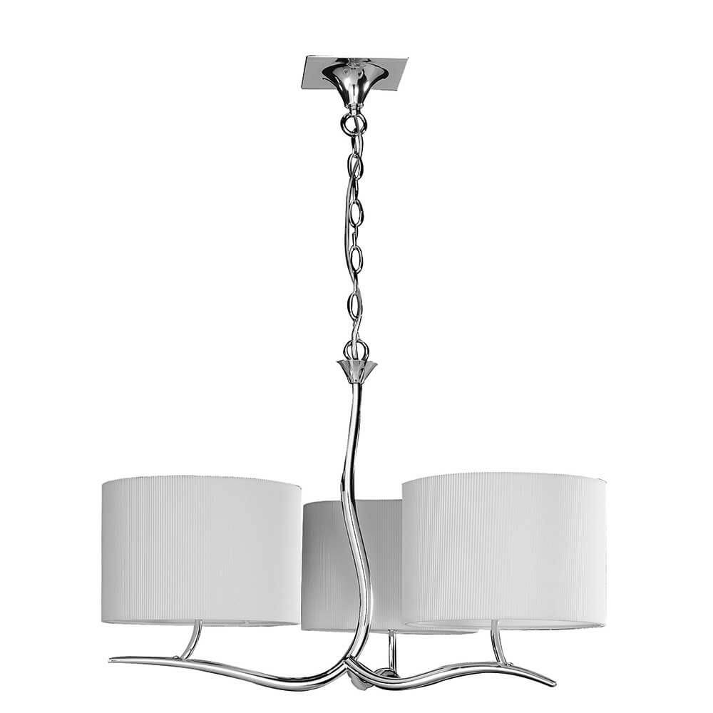 Eve Hängelampe 3-flammig mit eleganter Metall- und Textilkombination, ideal für moderne Eingangsbereiche.