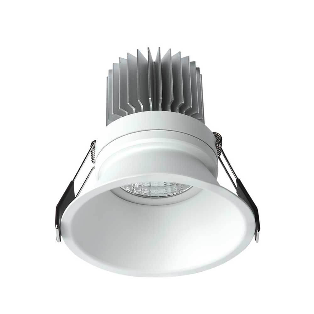 Formentera LED-Einbaustrahler 7,5cm Abschnitt Rund Weiß - eleganter, runder Einbaustrahler in Weiß und Metall.