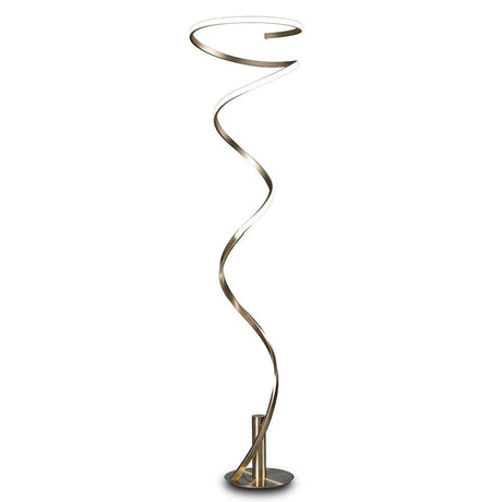 Helix geschwungene LED-Stehleuchte aus Metall mit spiralförmigem Design, warmweißem Licht, eleganter Verarbeitung für Wohnzimmer und Essbereich
