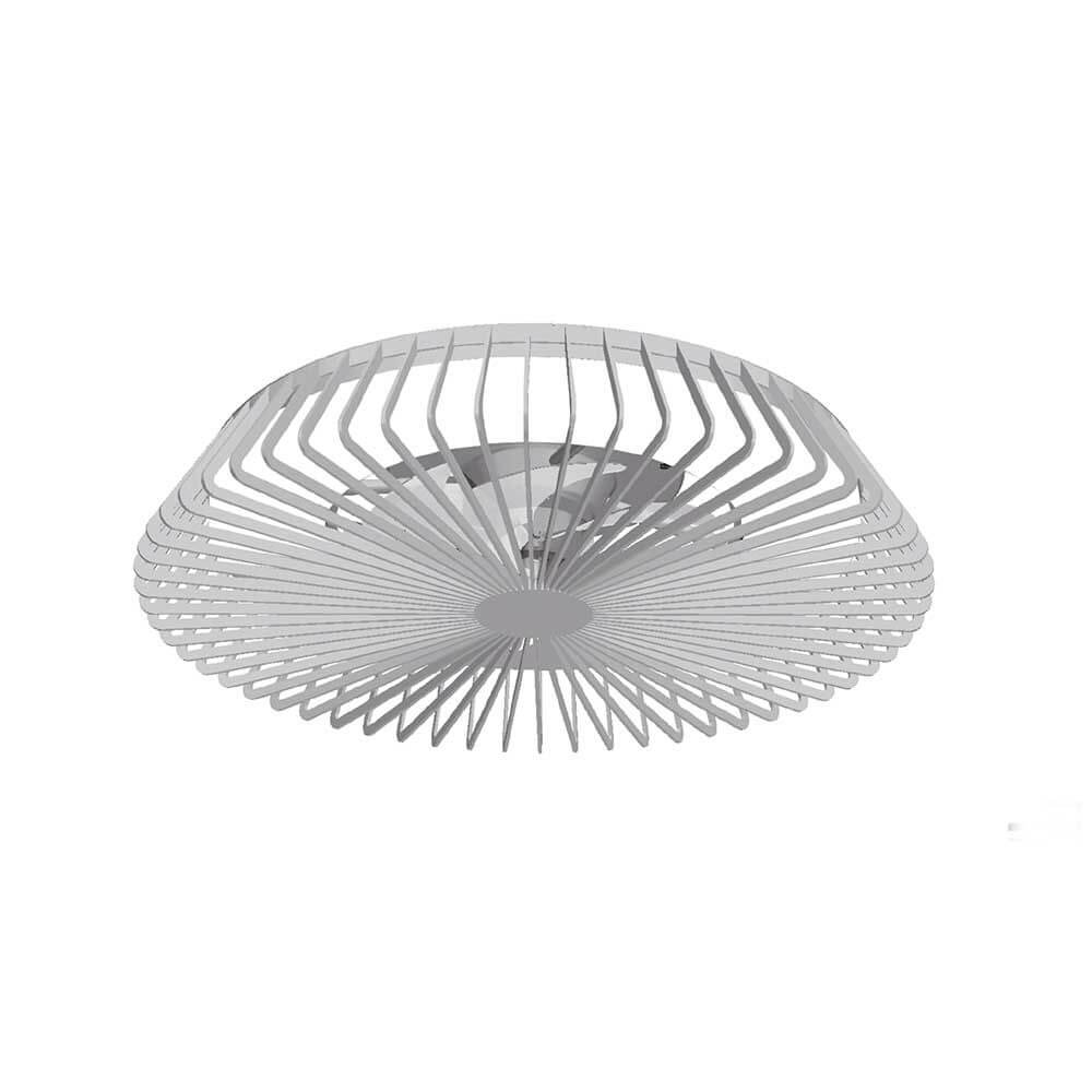 Moderne Himalaya LED-Deckenleuchte und Ventilator in runder Form aus Metall. Ideal für Wohnzimmer und Essbereiche.