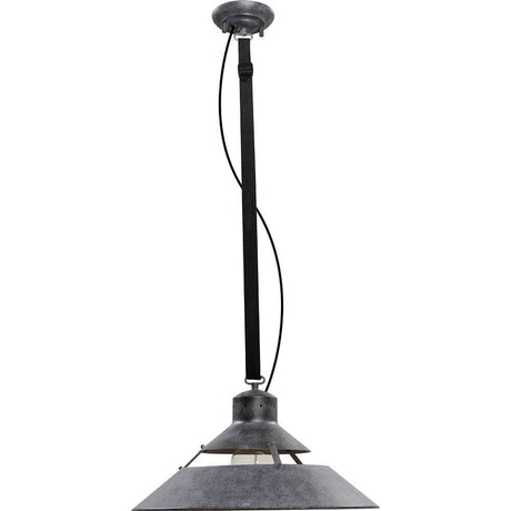 Industrial large pendant light with a round shape and metallic design, ideal for modern entrance areas.