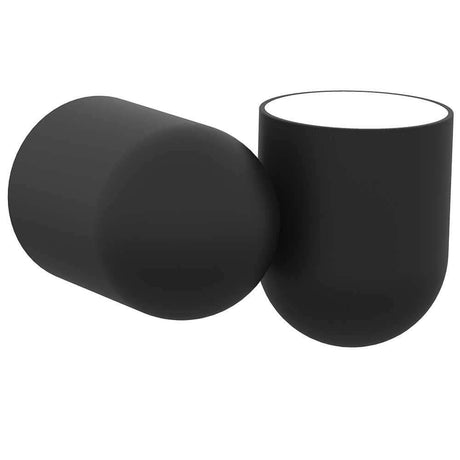 Ios vægspot i en rund, sort form for en moderne stemning og stilfuld belysning.