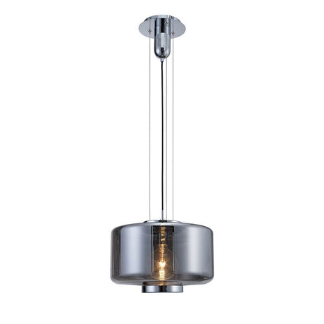 Jarras pendel stor i cylindrisk form med glas og krom til stilfulde opholdsrum.