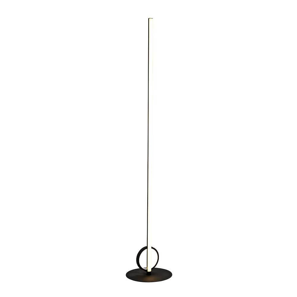 Kitesurf LED-Stehlampe in minimalistischer Form mit schwarzem Fuß für modernes Wohndesign.