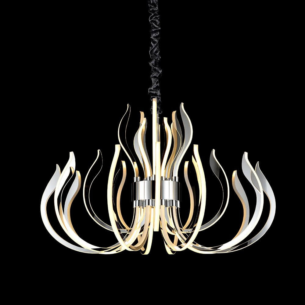 Kronleuchter Versailles Chrom 3 Stufen Dimmer mit elegante geschwungene Form und integriertem Dimmfunktion.