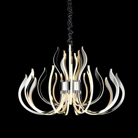 Versailles chrome chandelier with 3-step dimmer with an elegant curved shape and integrated dimming function.